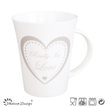 Tasse en porcelaine de 12 oz avec motif coeur